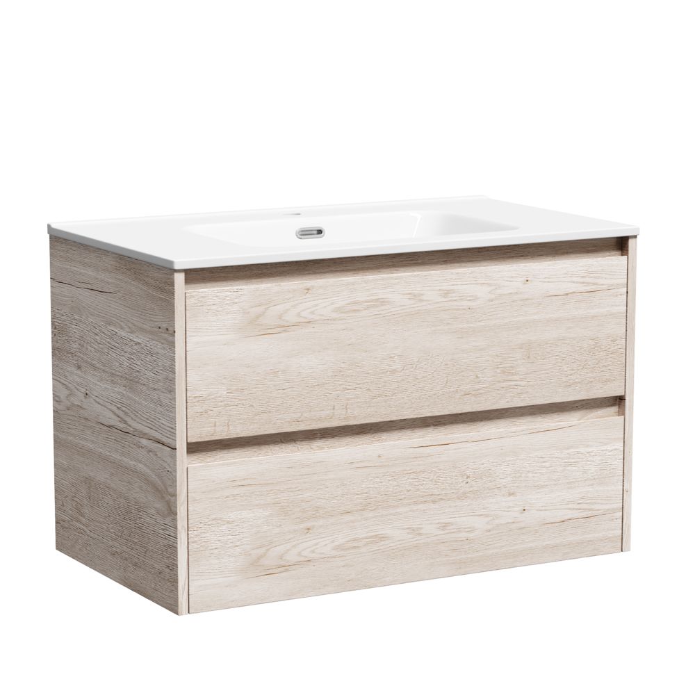 Тумба под раковину Sancos Libra LB80EG 80 см (дуб галифакс) подвесная