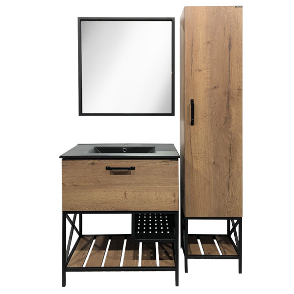 Тумба с раковиной Comforty Бредфорд 00004148003 90 см (дуб тёмный) напольная