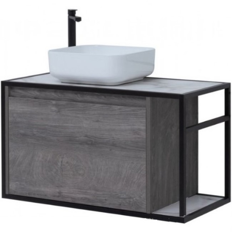 Тумба под раковину Aquanet Nova Lite Loft 90 см R (дуб рошелье) подвесная