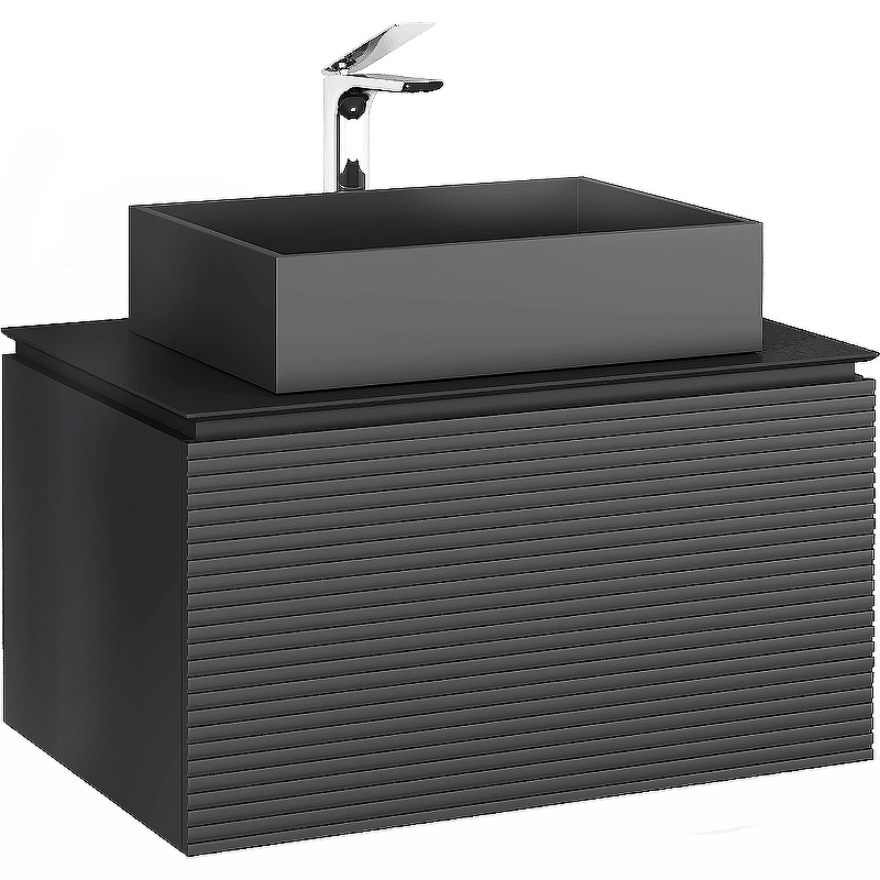 Тумба под раковину Jorno Stone Stn.01.80/P/A/JR 80 см (антрацит)