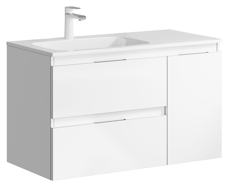 Тумба под раковину Aqwella Accent ACC0109LW 90 см L (белый) подвесная