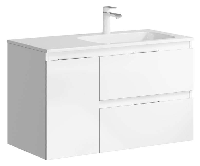 Тумба под раковину Aqwella Accent ACC0109RW 90 см R (белый) подвесная