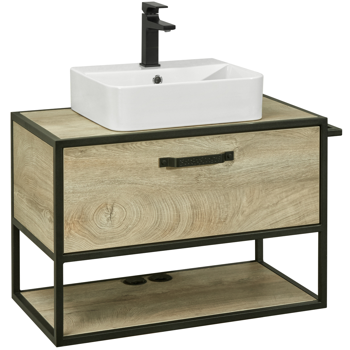 Тумба под раковину Aquaton Лофт 80 см (дуб эндгрейн)