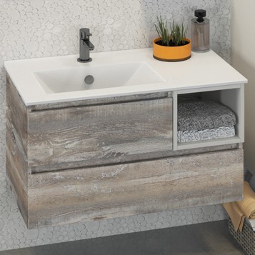 Тумба с раковиной Comforty Турин L 00004137135 90 см (дуб бежевый) подвесная