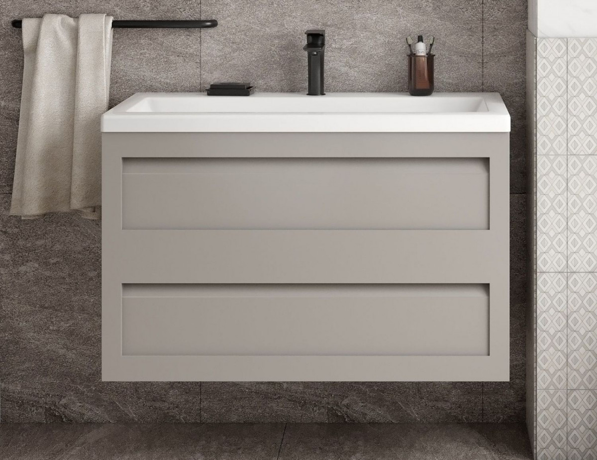 Тумба под раковину Art&Max Platino AM-Platino-900-2C-SO-GCM 90 см (светло-серый матовый)