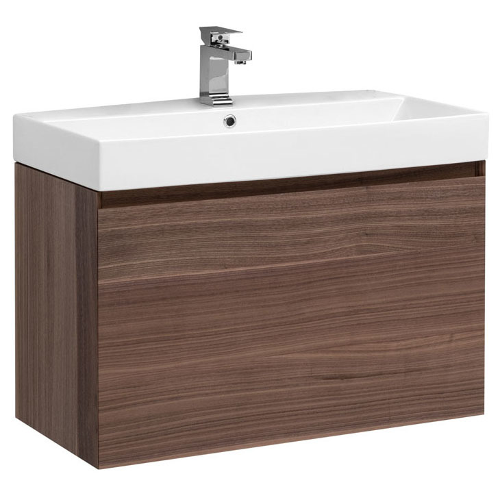 Тумба под раковину Aquanet Нью-Йорк 85 см (шпон/орех) подвесная