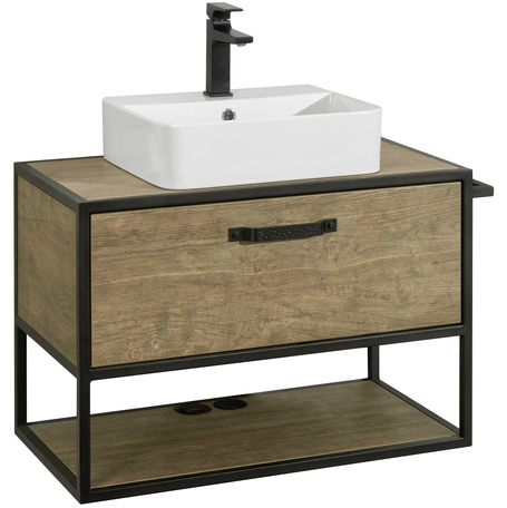 Тумба под раковину Aquaton Лофт Фабрик 80 см (дуб кантри)