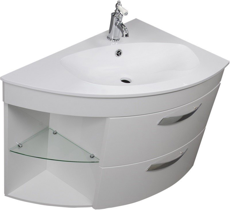 Тумба под раковину Aquanet De Aqua Трио Люкс R 89 см (белый ) подвесная