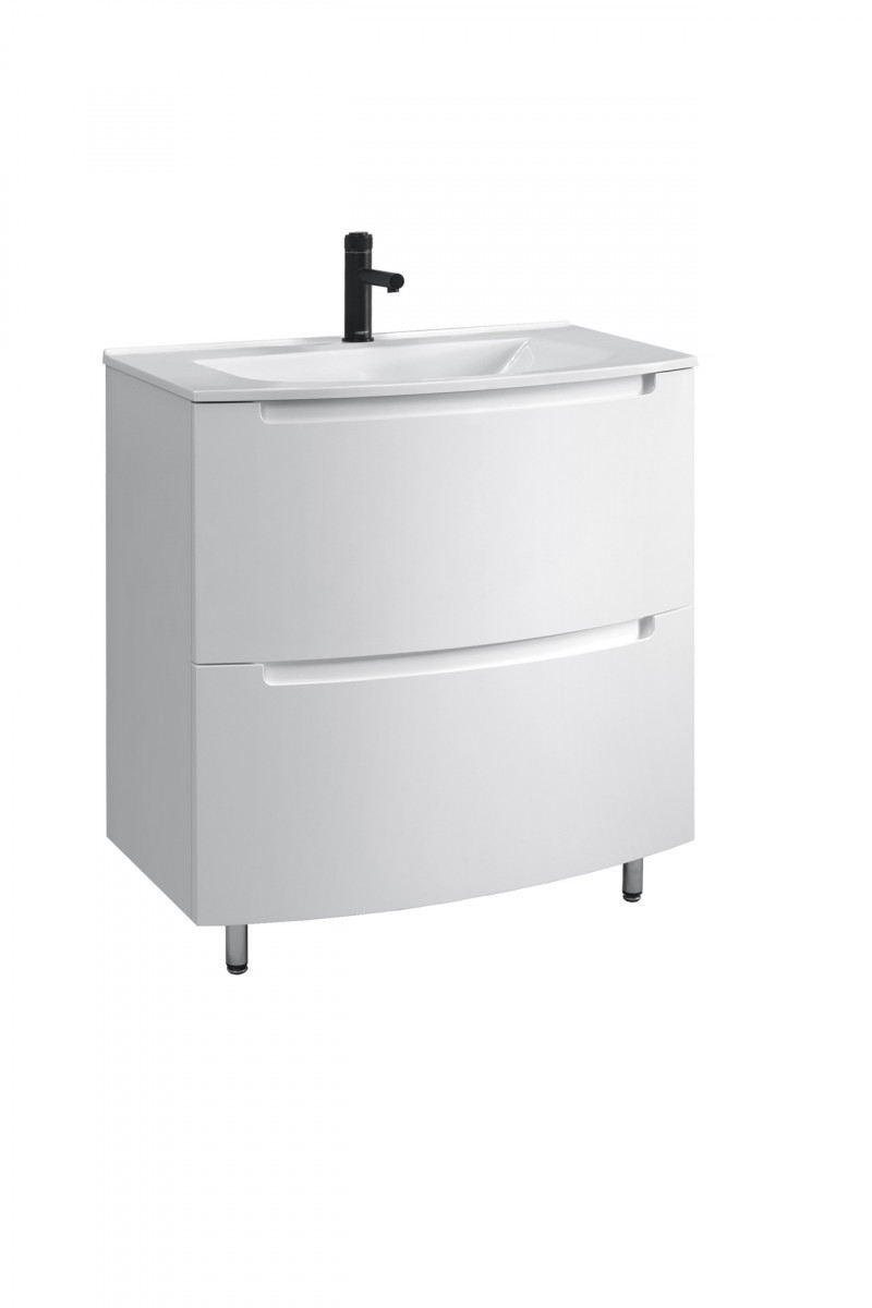 Тумба под раковину Belux Бари 4810924267757  80 см (белый глянцевый)