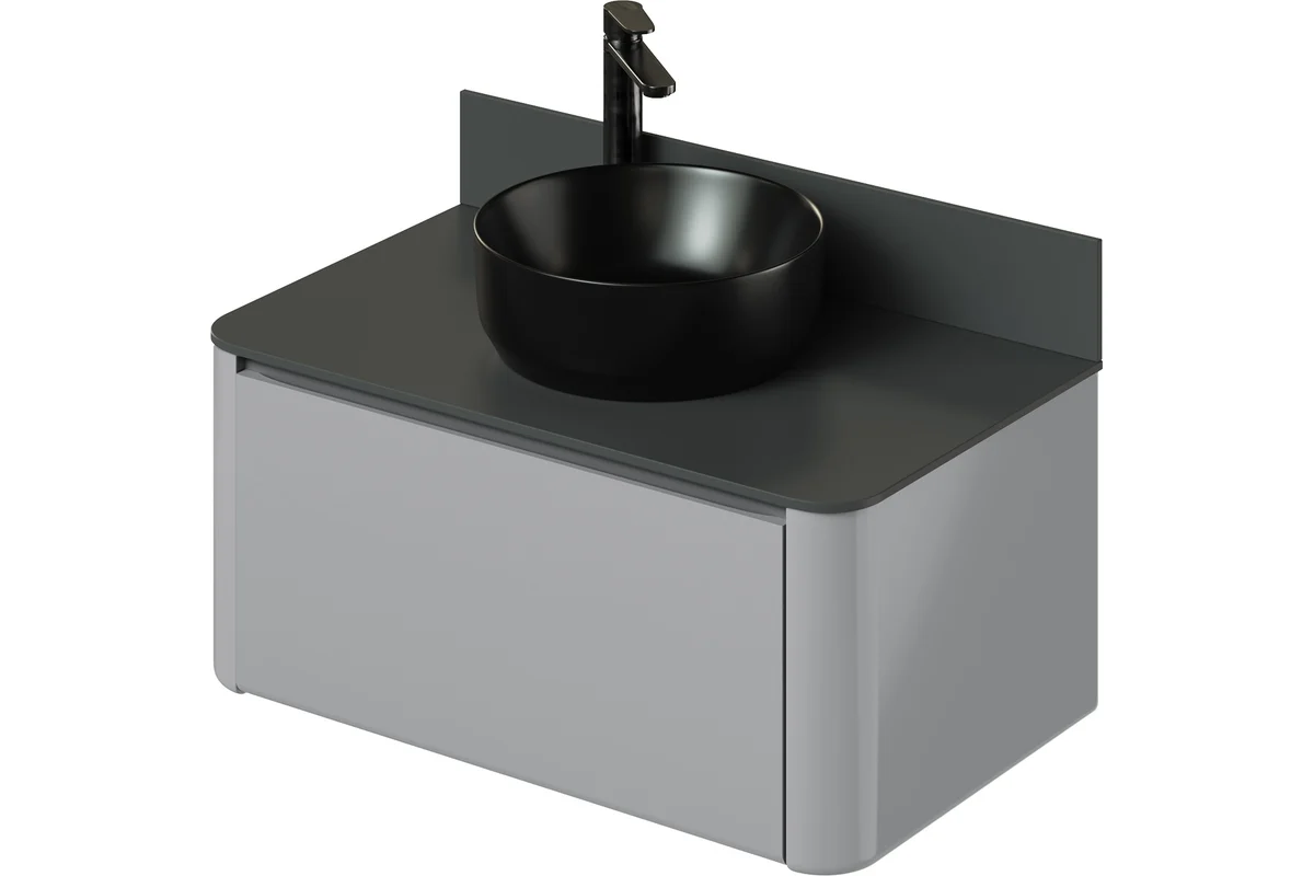 Тумба со столешницей Итана Pronto 4657810336940 80 см (эмаль серый матовый) подвесная