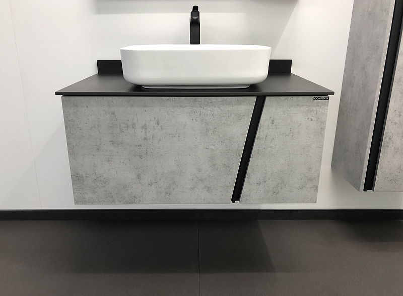 Тумба с раковиной Comforty Эдинбург 00004147997 90 см (бетон светлый) подвесная