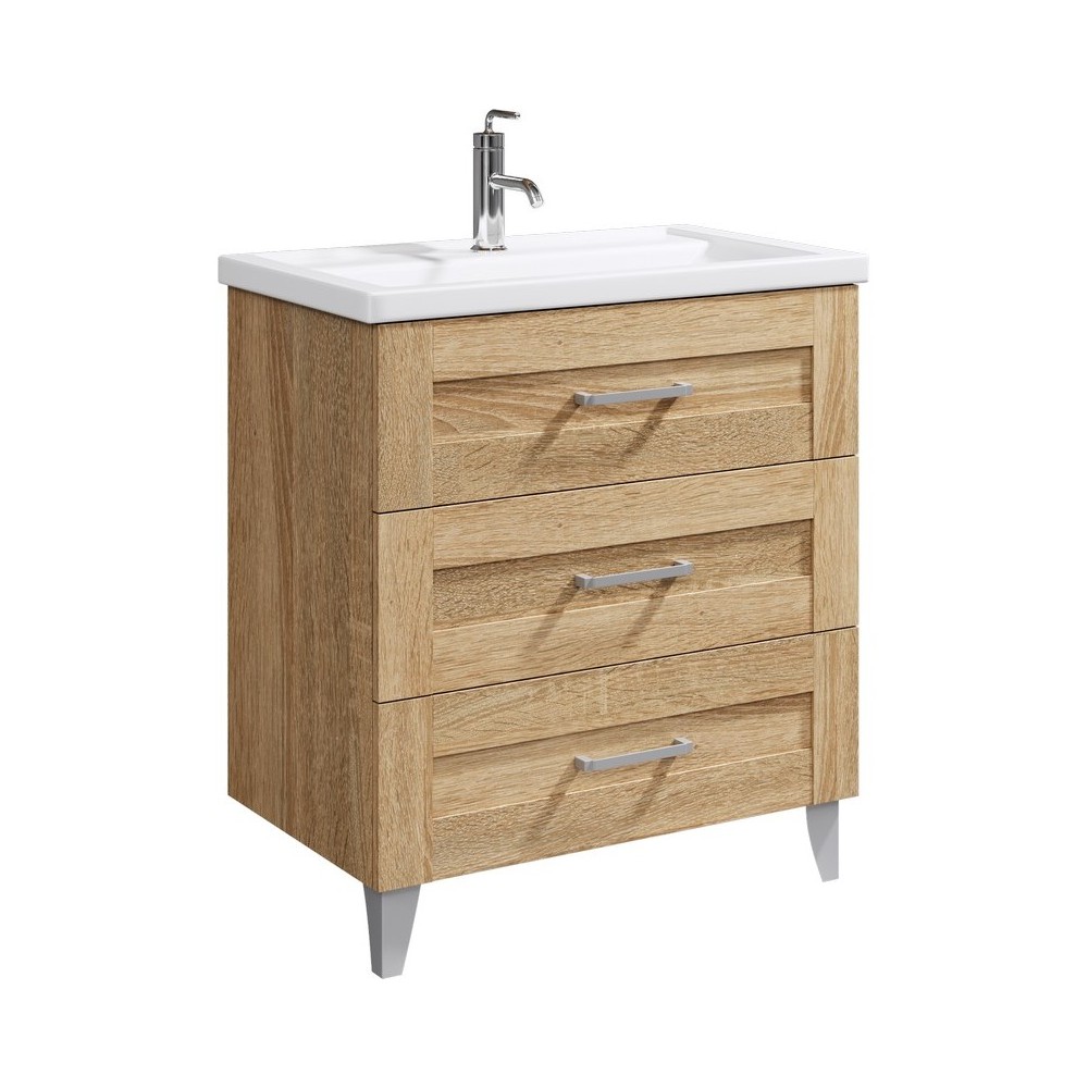 Тумба под раковину Aqwella Foster FOS01083DS 80 см (дуб сонома) напольная