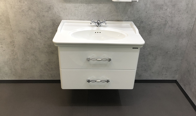 Тумба с раковиной Comforty Неаполь 00004147564 80 см (белый) подвесная