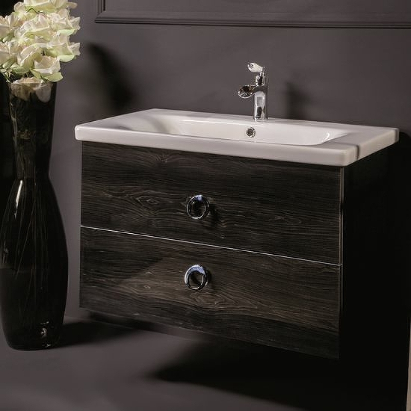Тумба под раковину ArmadiArt NeoArt 830-080-BW 80 см (чёрное дерево) подвесная