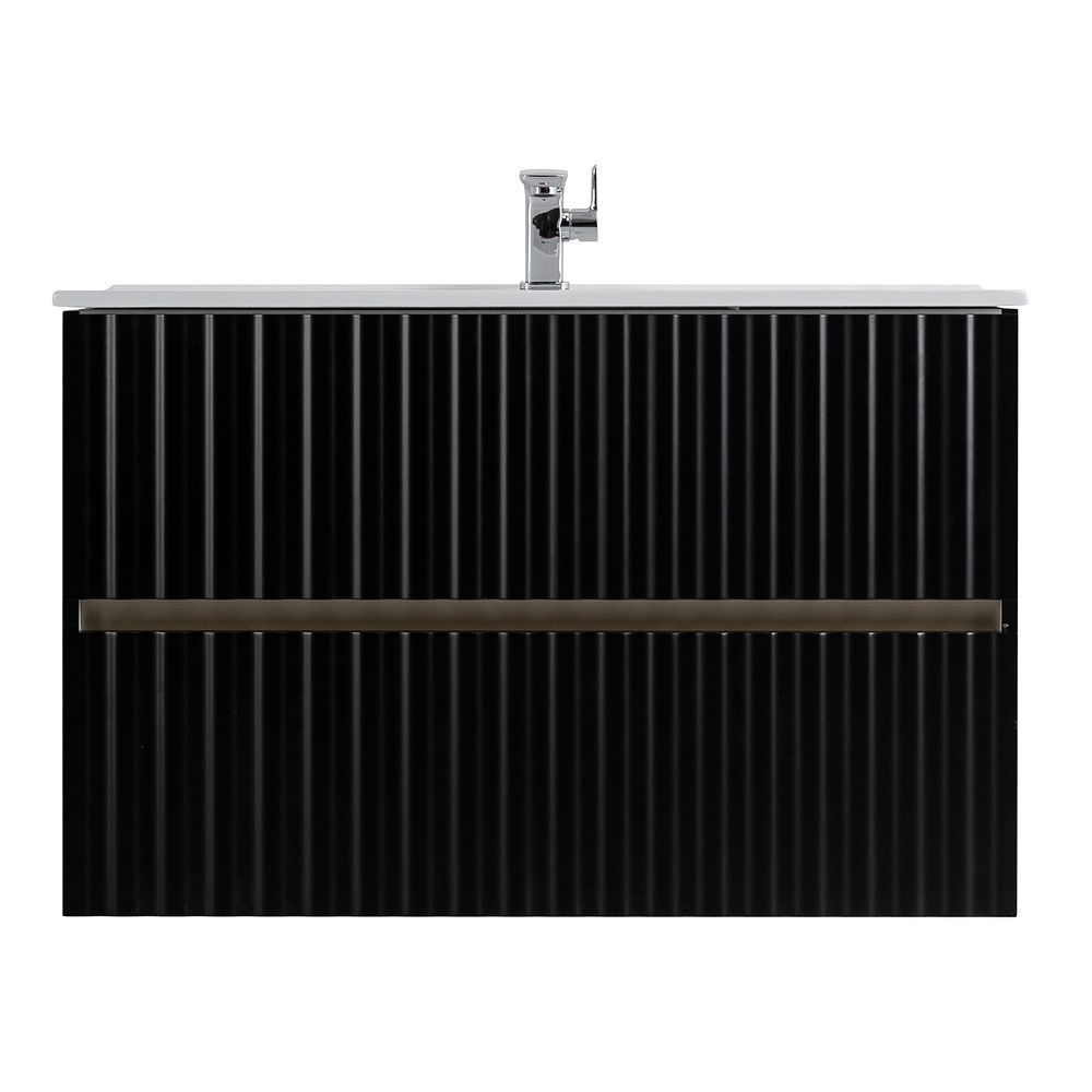 Тумба под раковину Art&Max Elegant AM-ELEGANT-900-2C-SO-NM-LED 90 см (чёрный матовый) подвесная