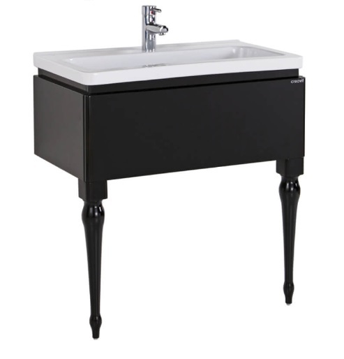 Тумба с раковиной Creavit Art AR0085.01.SS 80 см (чёрный)