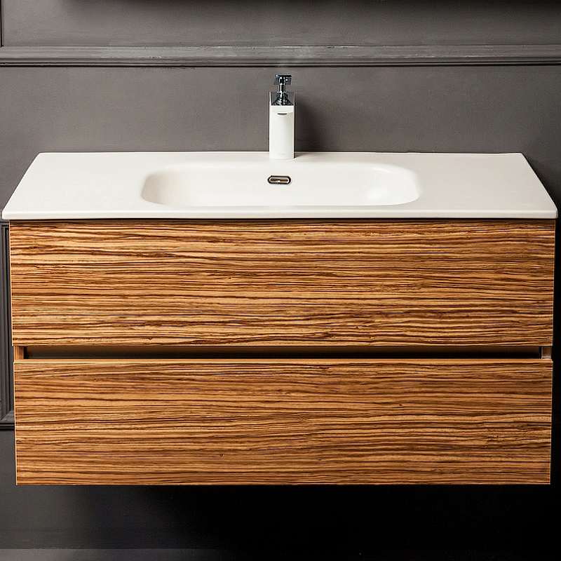 Тумба под раковину ArmadiArt Vallessi 837-080-Z 80 см (зебрано) подвесная