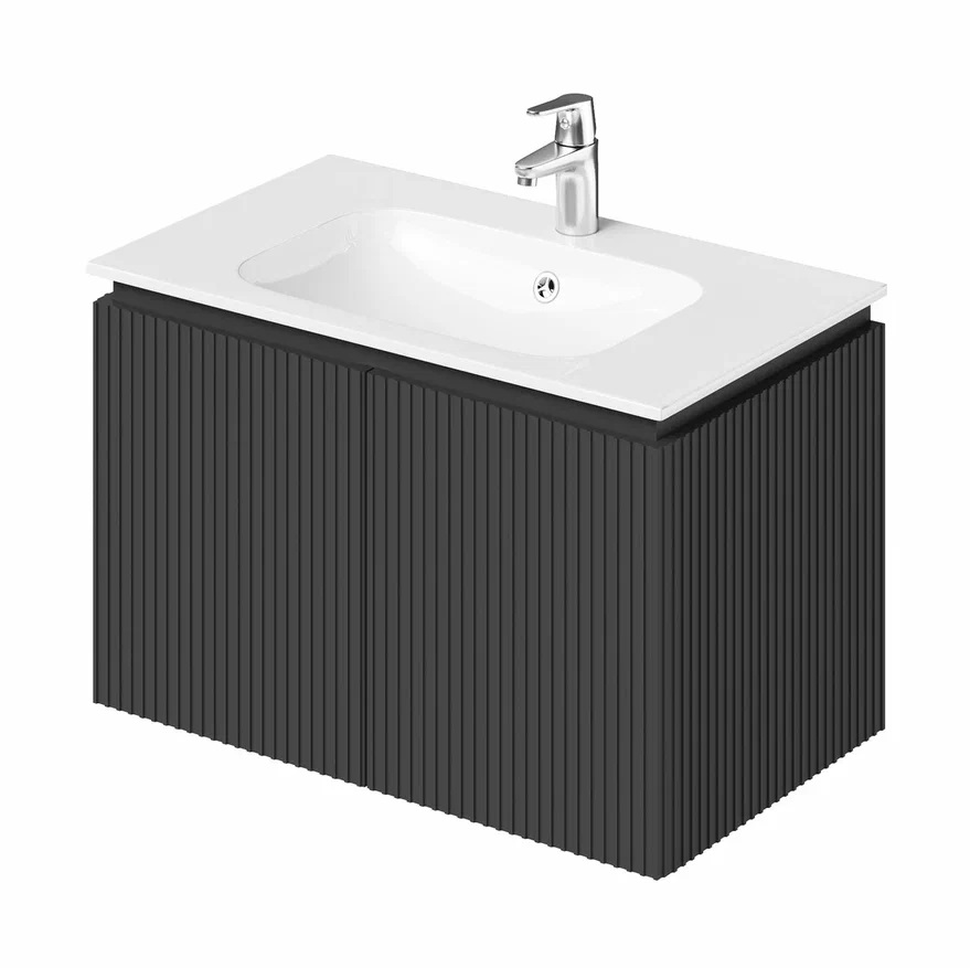 Тумба с раковиной Итана BAND 4657826222640 80 см (графит) подвесная