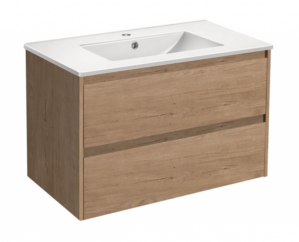 Тумба под раковину Vincea Gio VMC-2G800NO 80 cм (N.Oak) подвесная