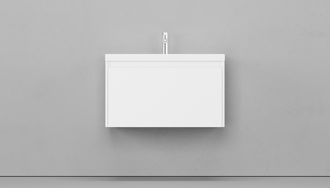 Тумба под раковину Velvex Klaufs 80 см (белый) 1 ящик, подвесная