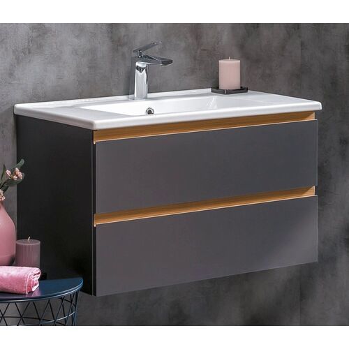 Тумба под раковину ArmadiArt Capolda 849-085-A 85 см (антрацит)