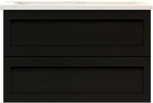 Тумба под раковину Art&Max Platino AM-Platino-800-2C-SO-NM-Cer 80 см (чёрный матовый) подвесная