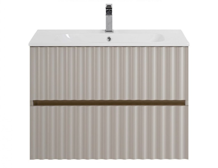 Тумба под раковину Art&Max Elegant AM-ELEGANT-800-2C-SO-GCM-LED 80 см (светло-серый матовый) подвесная