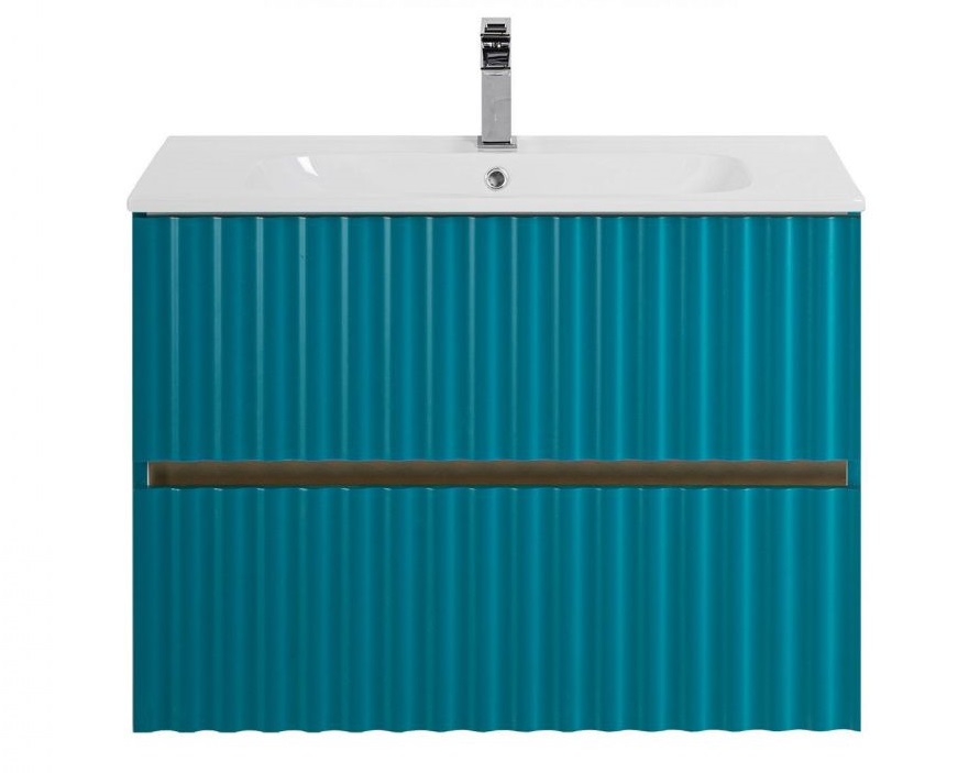 Тумба под раковину Art&Max Elegant AM-ELEGANT-800-2C-SO-TM-LED 80 см (бирюзовый матовый) подвесная