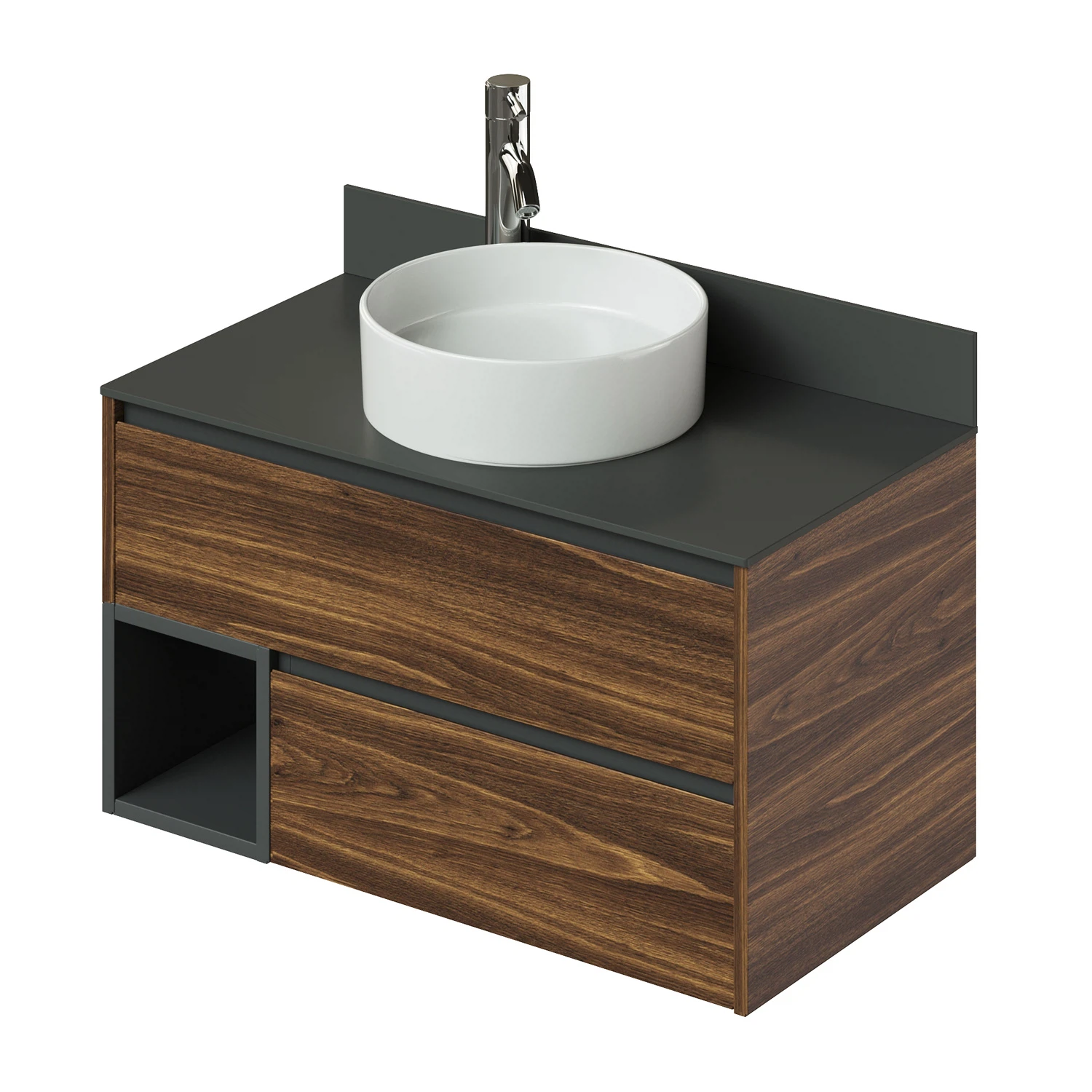 Тумба со столешницей Итана Amelia 2.0 4657792959564 90 см (дуб бурбон) подвесная