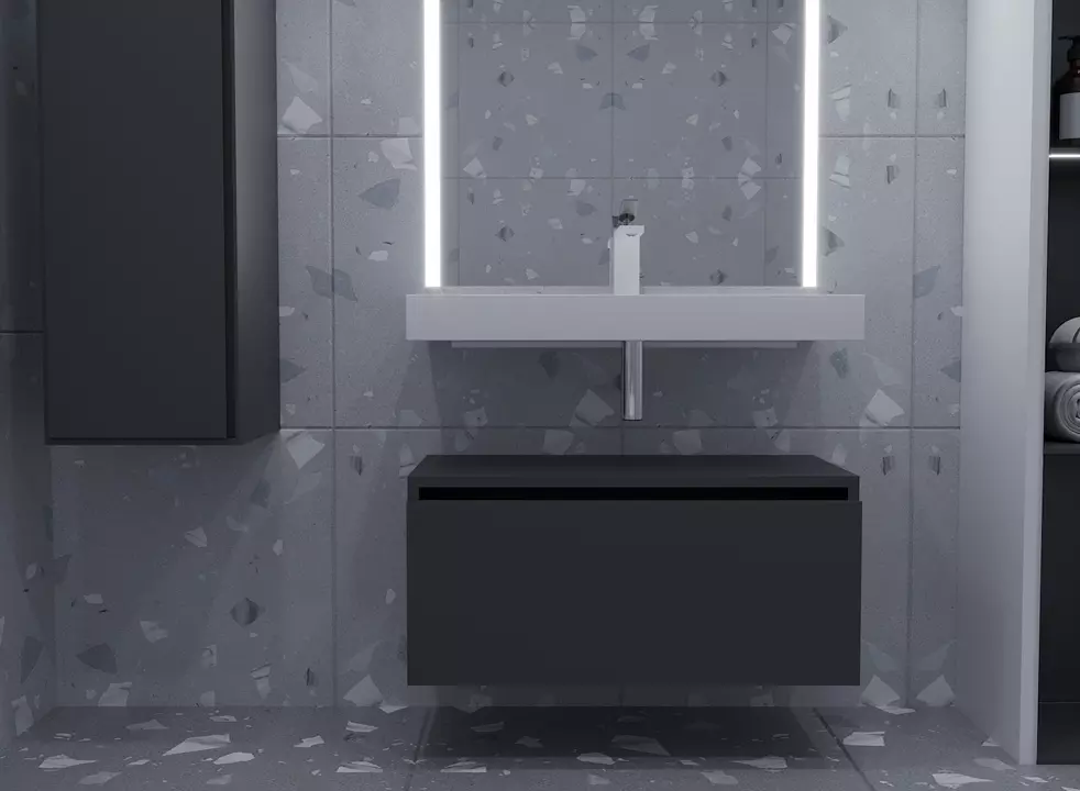 Тумба под столешницу ArmadiArt Vallessi UNO-S 897-080-A mat 80 см (антрацит матовый)