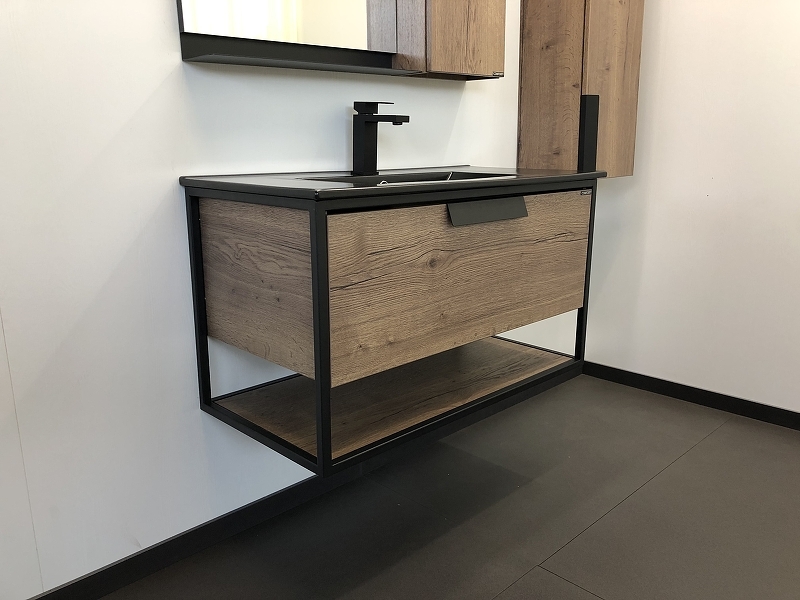 Тумба с раковиной Comforty Бонн 00-00001937 90 см (дуб тёмный) подвесная