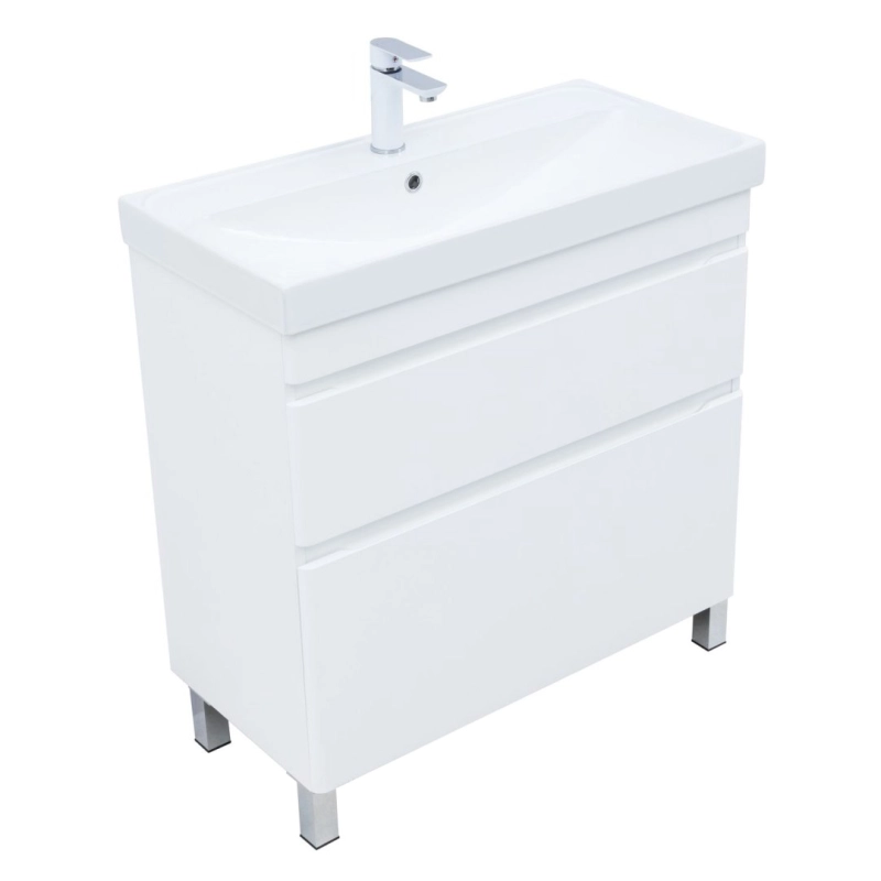 Тумба под раковину Aquanet Слим 346044 80 см (белый сатин) напольная