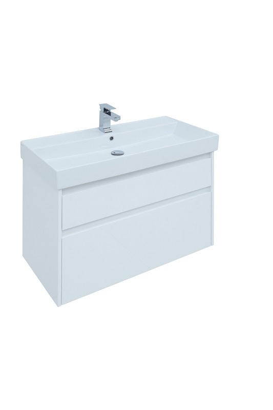 Тумба под раковину Aquanet Nova Lite 90 см (белый) 2 ящика подвесная