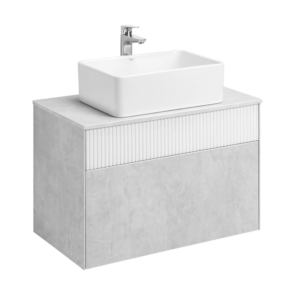 Тумба под раковину Aquaton Марбл 1A276201MH4C0 80 см (слэйт/белый матовый) подвесная