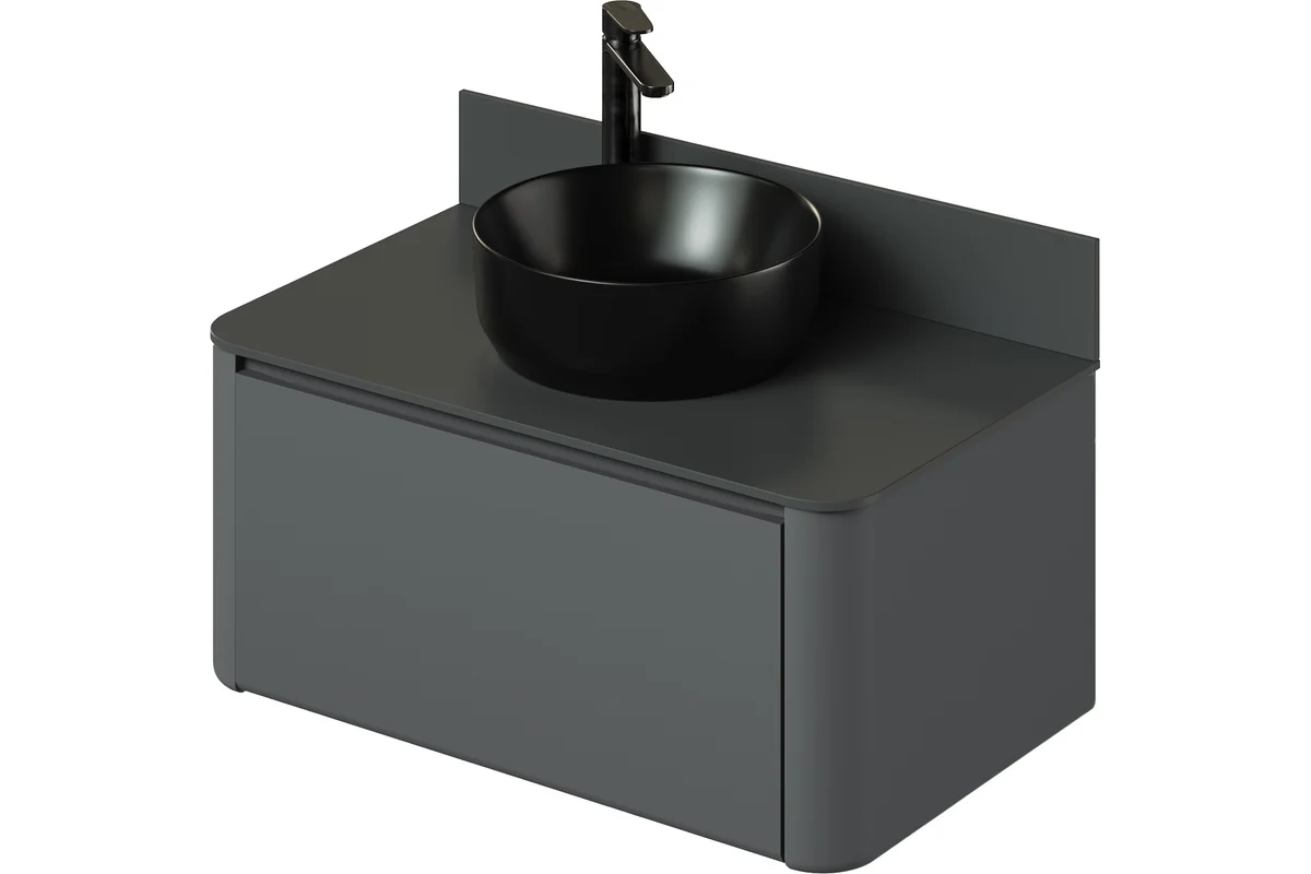 Тумба со столешницей Итана Pronto 4657810339903 80 см (эмаль графит матовый) подвесная