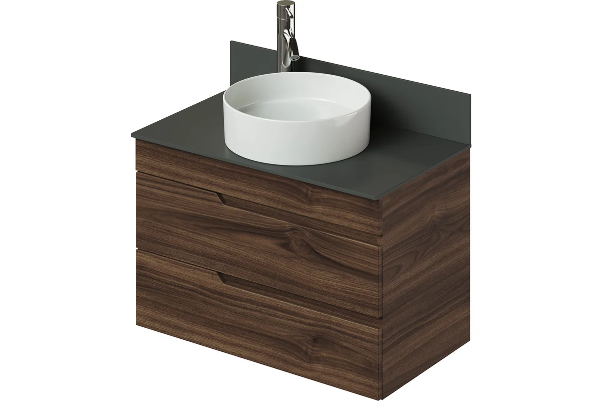 Тумба со столешницей Итана Alexa 4657834373228 80 см (орех пекан шоколад стронг) подвесная