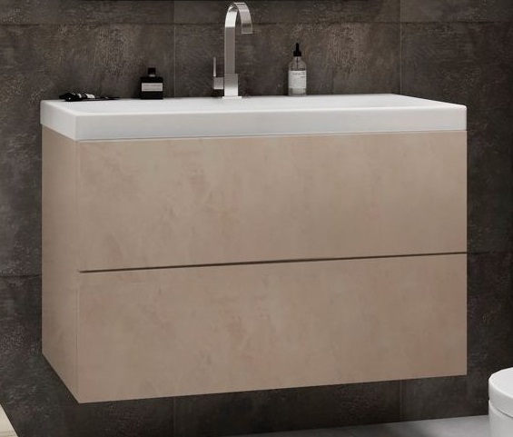 Тумба под раковину Art&Max Verona-Push AM-Verona-Push-900-2C-SO-St 90 см (камень светлый) подвесная