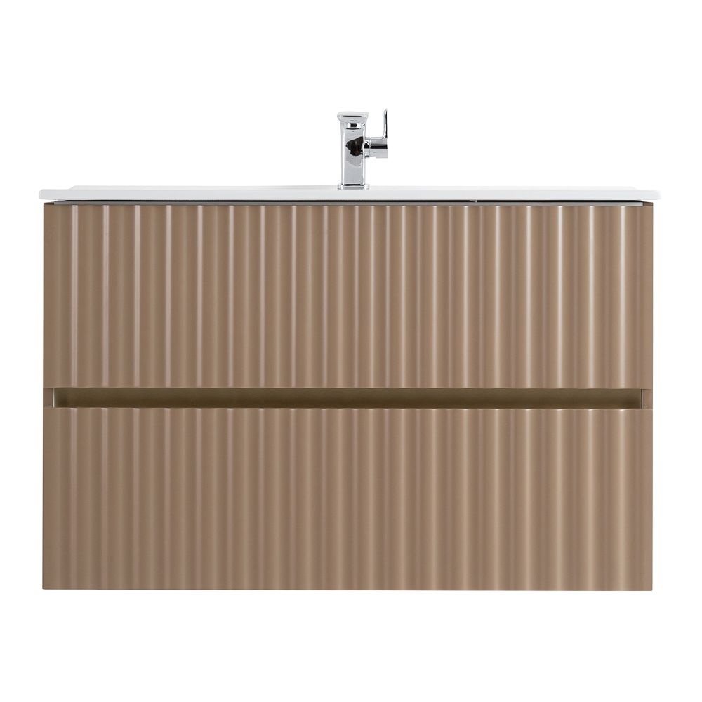 Тумба под раковину Art&Max Elegant AM-ELEGANT-900-2C-SO-CM-LED 90 см (капучино матовый) подвесная