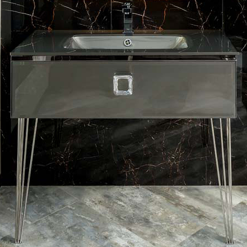 Тумба под раковину ArmadiArt Lucido 770-080-GR 80 см (графит)