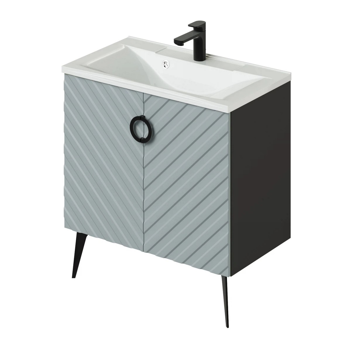 Тумба с раковиной Итана Palladio 2.0 4657821041239 80 см (green wood) напольная