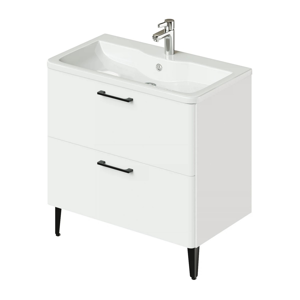 Тумба с раковиной Итана Nais 2.0 4657810335042 80 см (белый матовый) напольная