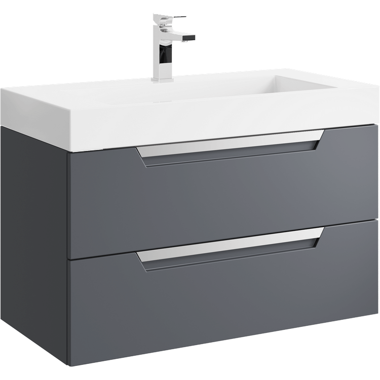 Тумба под раковину Aqwella Cube CUB0109GR 90 см (серый) подвесная