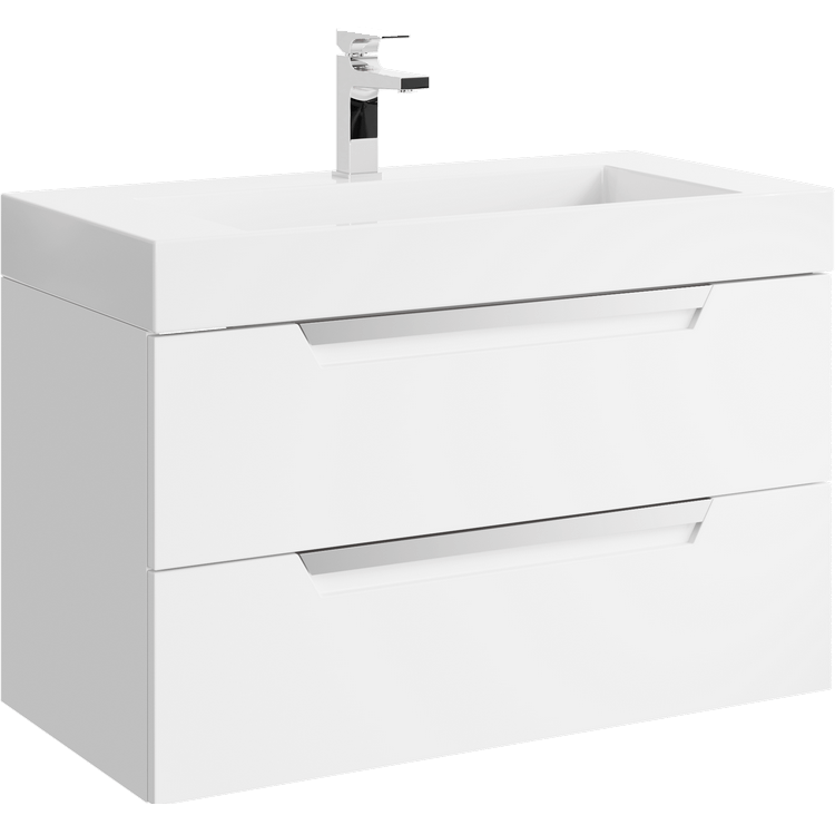 Тумба под раковину Aqwella Cube CUB0109W 90 см (белый) подвесная