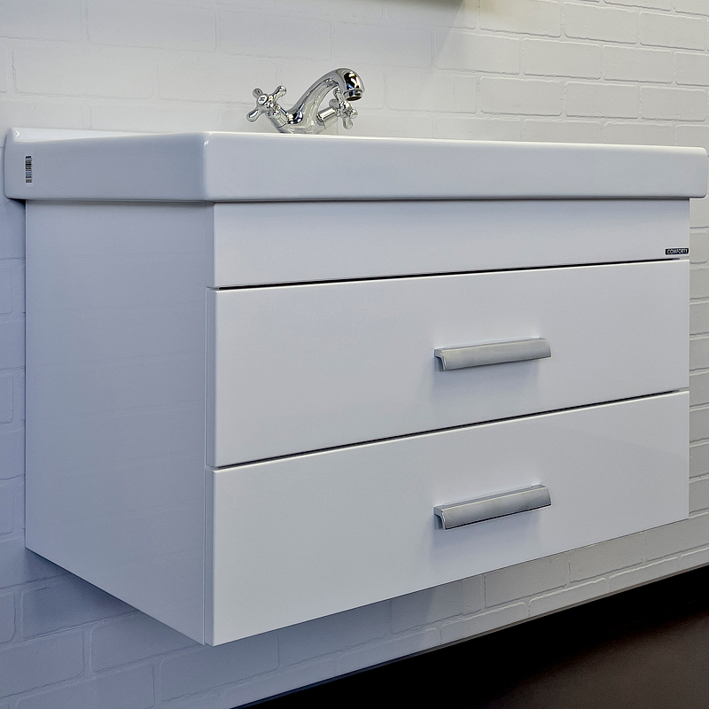 Тумба с раковиной Comforty Никосия-80П 00-00011163 80 см (белый) подвесная