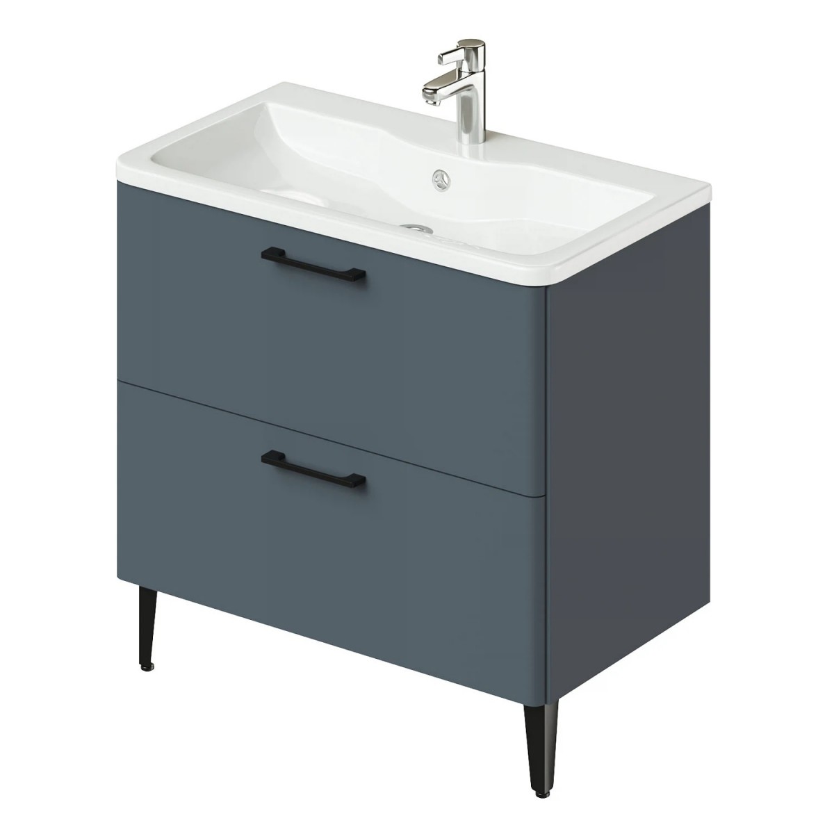 Тумба с раковиной Итана Nais 2.0 4657810335059 80 см (антрацит) напольная