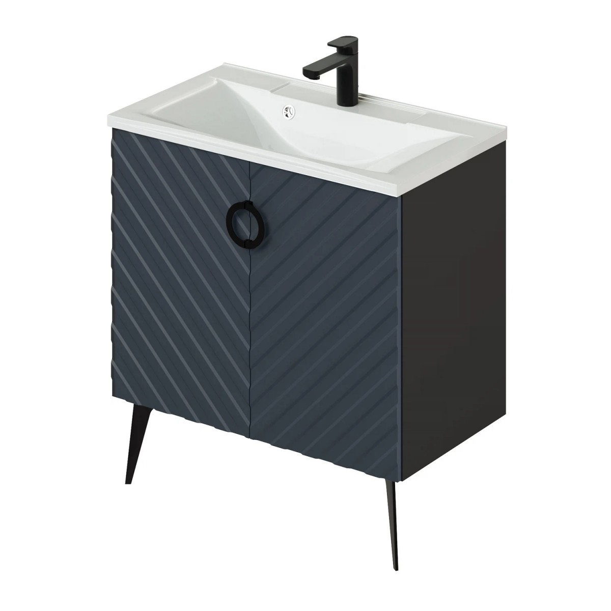 Тумба с раковиной Итана Palladio 2.0 4657821041079 80 см (маренго софт) напольная