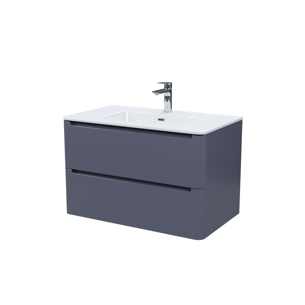 Тумба с раковиной IDDIS Edifice EDI80D0i95K 80 см (темно-серый) подвесная