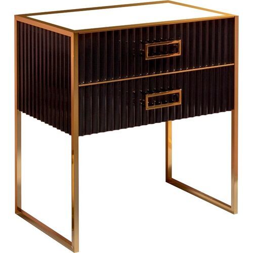 Тумба под раковину ArmadiArt Monaco 867-080-BG 80 см (чёрный/золото)