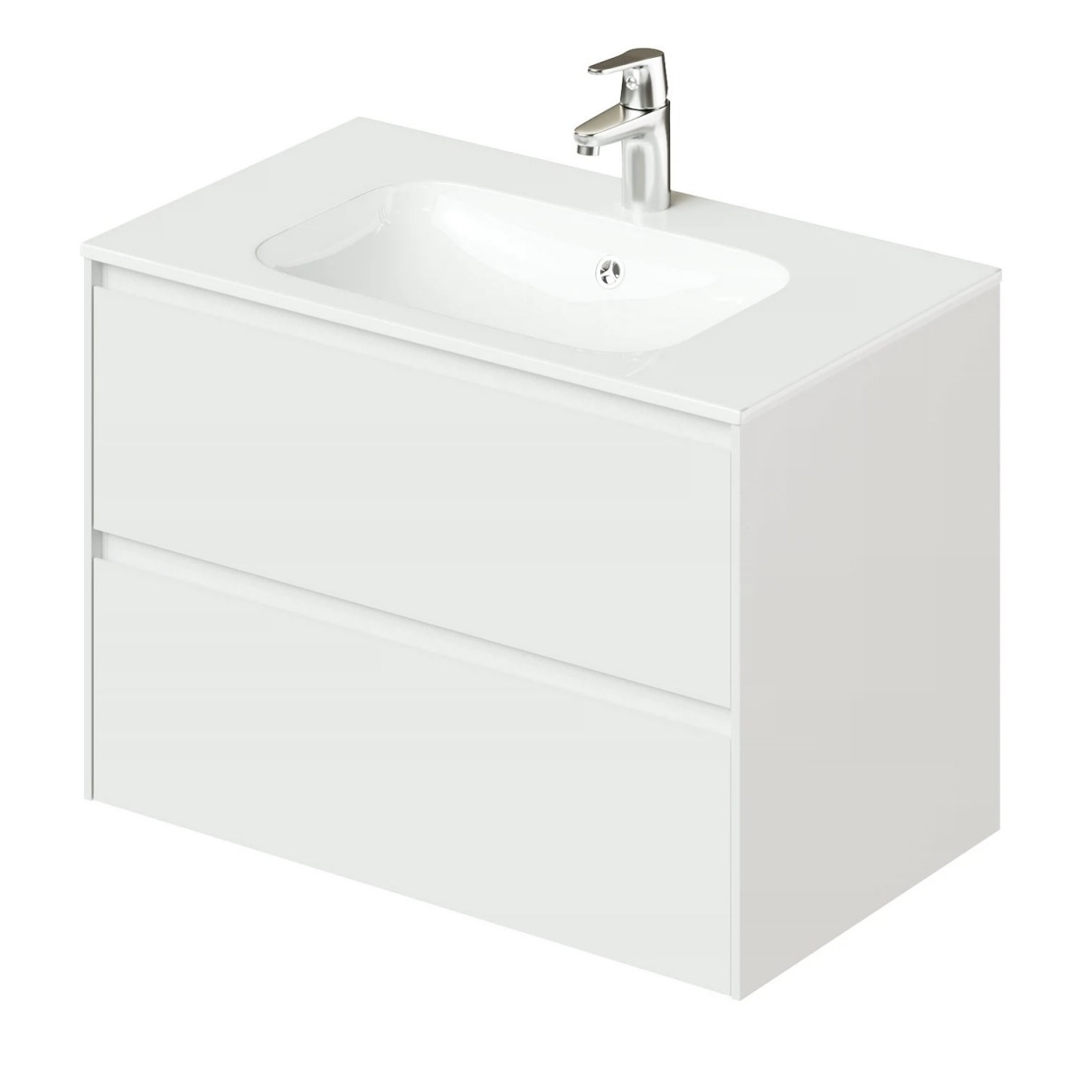 Тумба с раковиной Итана Slim 4657810334342 80 см (белый матовый) подвесная