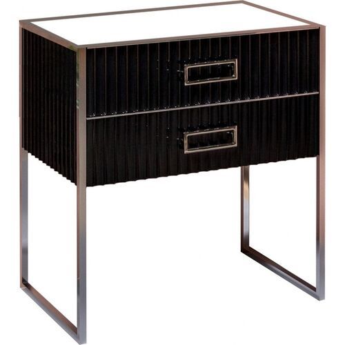 Тумба под раковину ArmadiArt Monaco 866-080-BCR 80 см (чёрный/хром)